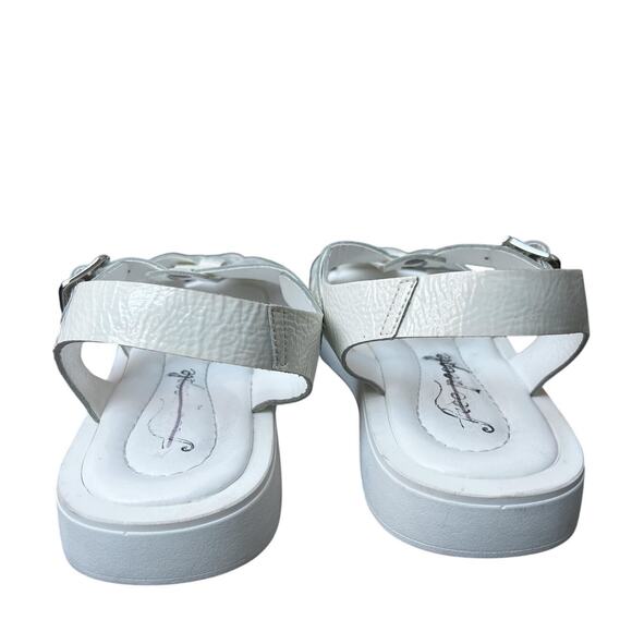 Free People Finn Fisherman Platform Sandals in White Patent Leather Size 9 - Picture 7 of 8